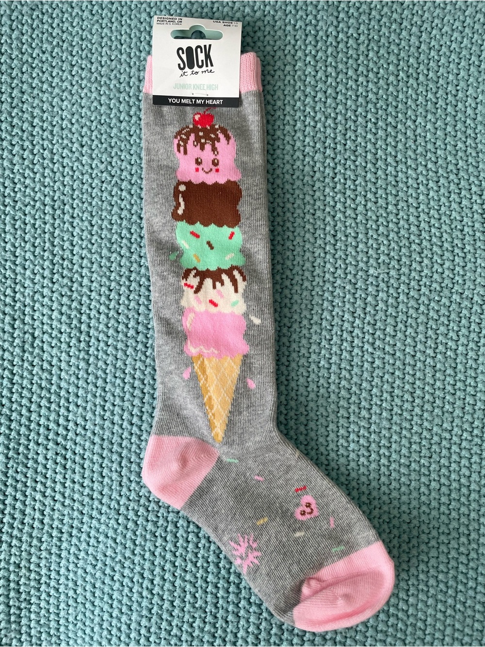 Kids Knee-High Ice Cream Cone Socks 🍦